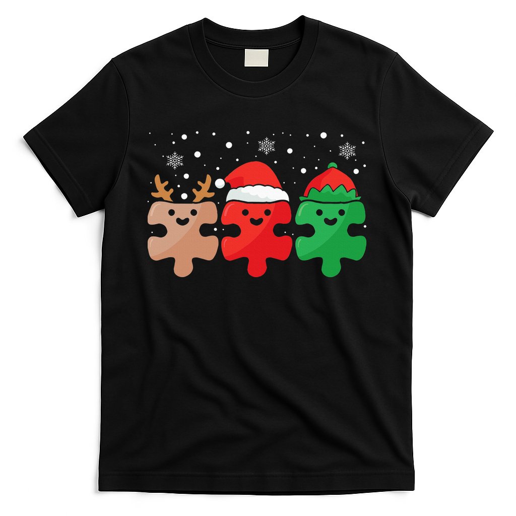 Autism Awareness Puzzle Christmas Autistic Xmas Pajama T-Shirt