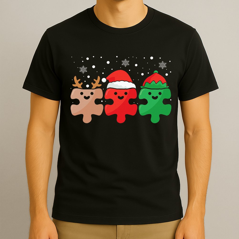 Autism Awareness Puzzle Christmas Autistic Xmas Pajama T-Shirt