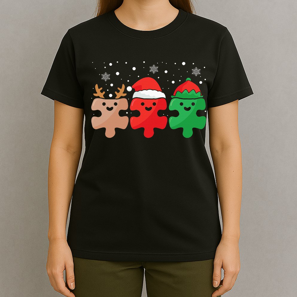 Autism Awareness Puzzle Christmas Autistic Xmas Pajama T-Shirt