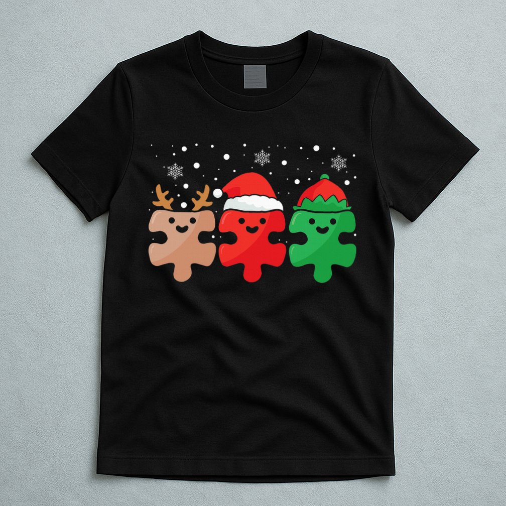 Autism Awareness Puzzle Christmas Autistic Xmas Pajama T-Shirt