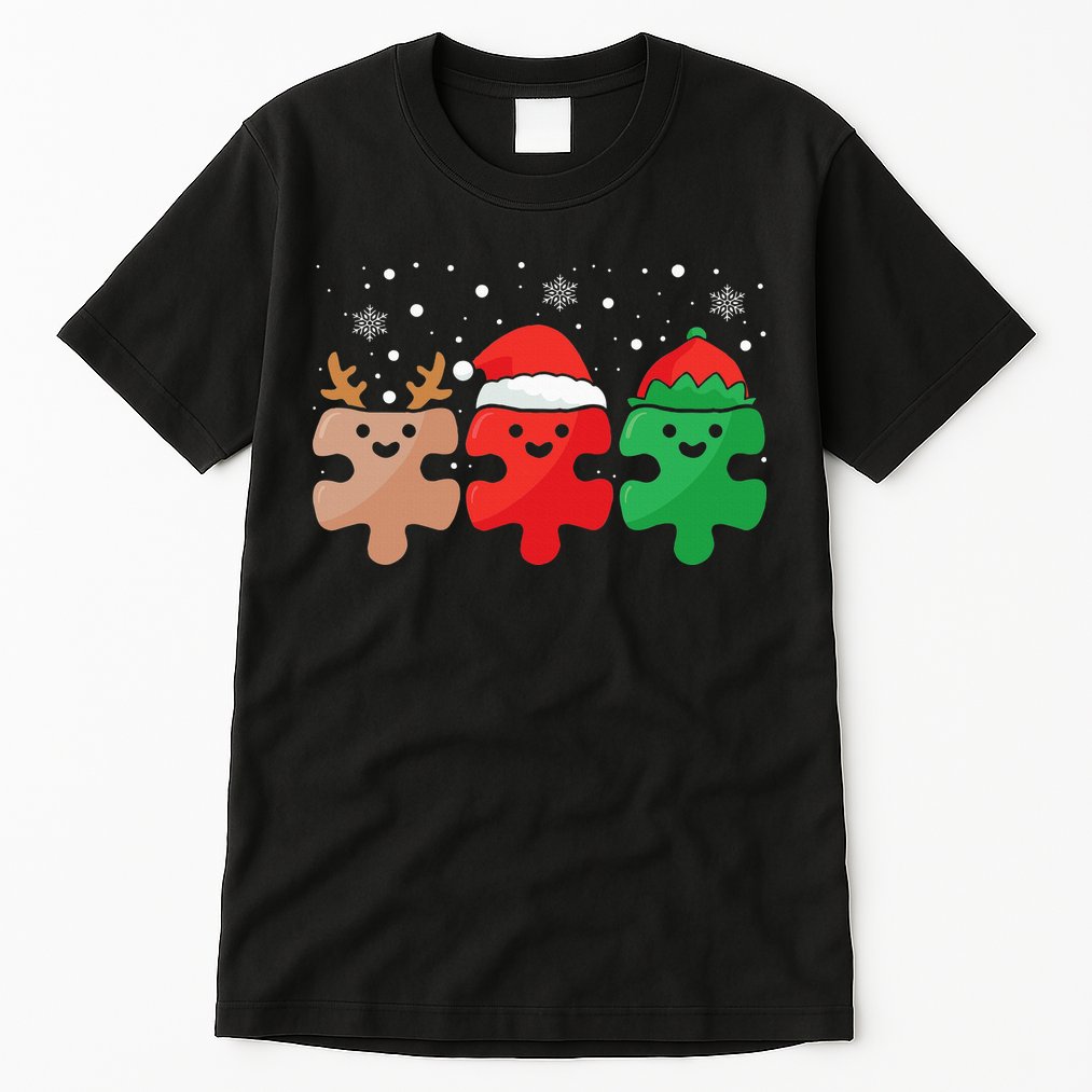 Autism Awareness Puzzle Christmas Autistic Xmas Pajama Tall T-Shirt