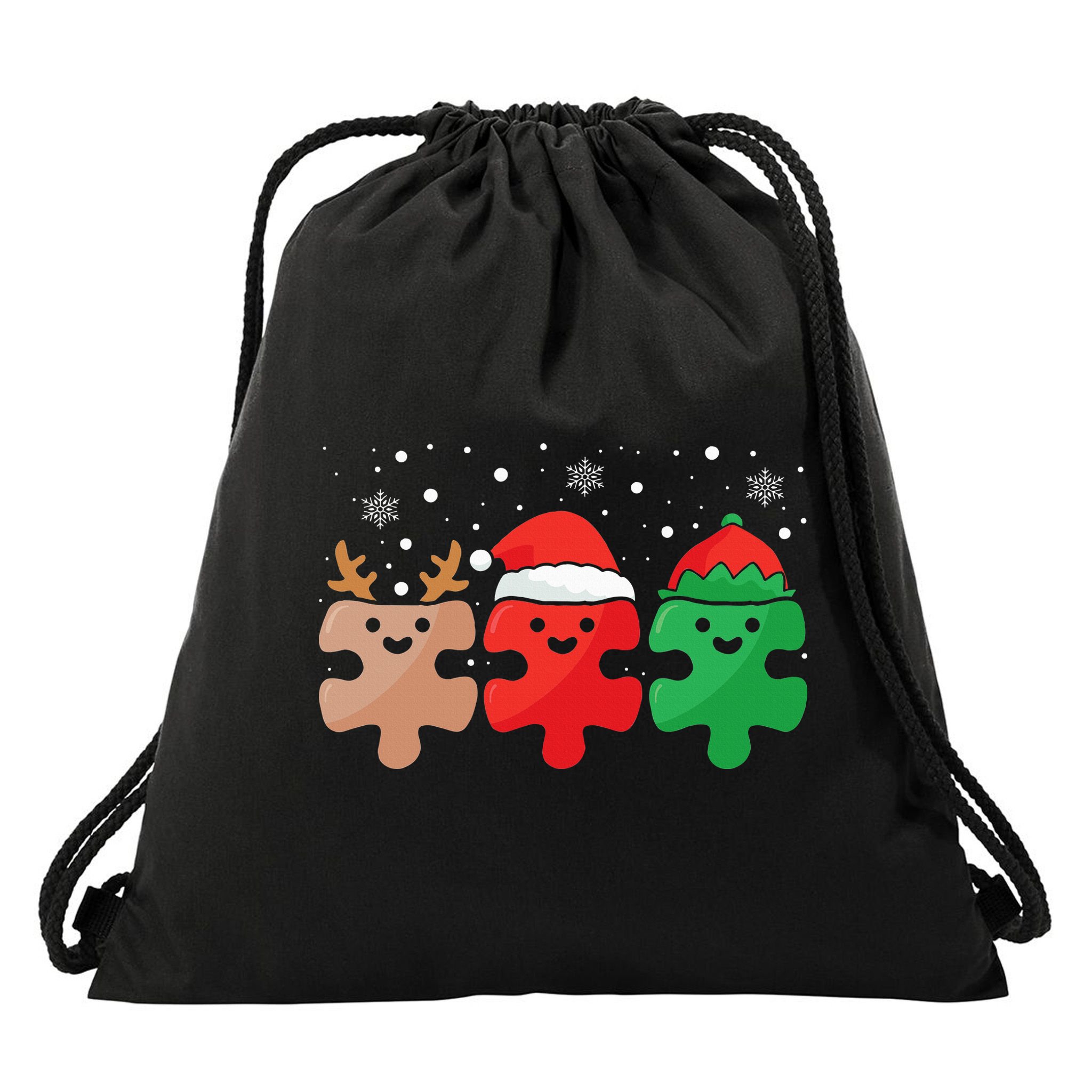 Autism Awareness Puzzle Christmas Autistic Xmas Pajama Drawstring Bag