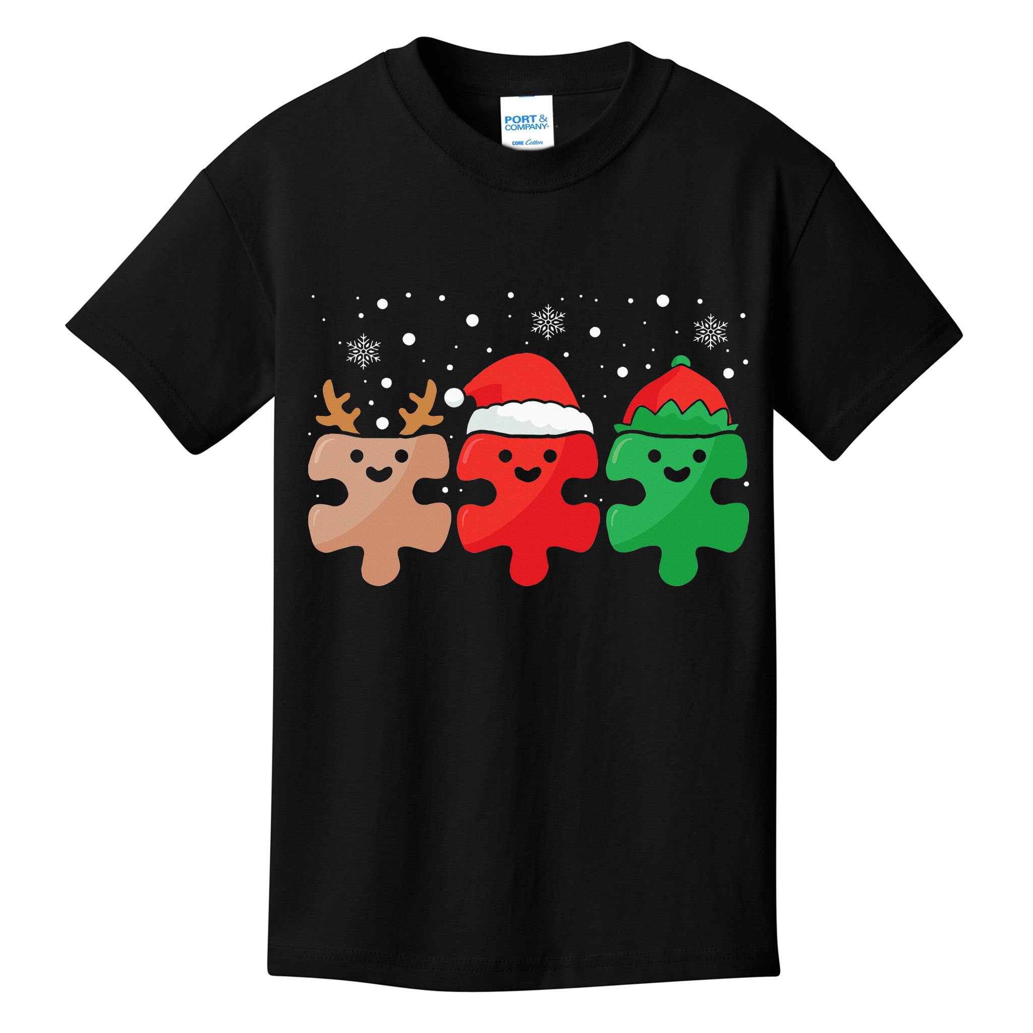 Autism Awareness Puzzle Christmas Autistic Xmas Pajama Kids T-Shirt