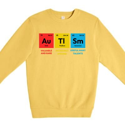 Autism Awareness Periodic Table Elet Asd Support Autistic Gift Premium Crewneck Sweatshirt