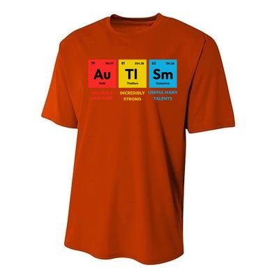 Autism Awareness Periodic Table Elet Asd Support Autistic Gift Performance Sprint T-Shirt