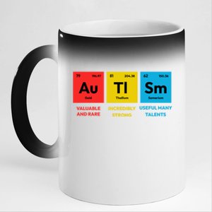 Autism Awareness Periodic Table Elet Asd Support Autistic Gift 11oz Black Color Changing Mug