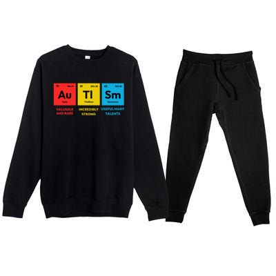 Autism Awareness Periodic Table Elet Asd Support Autistic Gift Premium Crewneck Sweatsuit Set