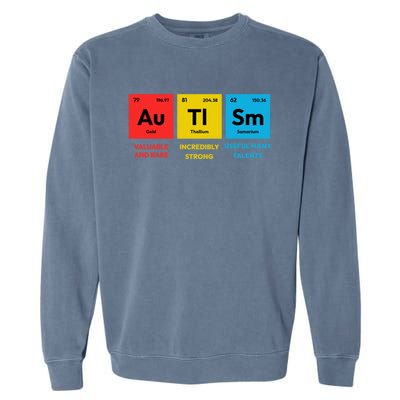 Autism Awareness Periodic Table Elet Asd Support Autistic Gift Garment-Dyed Sweatshirt