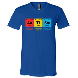 Autism Awareness Periodic Table Elet Asd Support Autistic Gift V-Neck T-Shirt