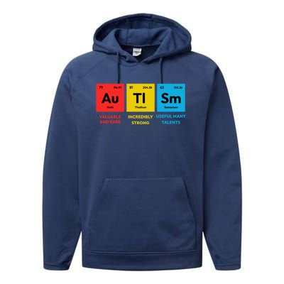 Autism Awareness Periodic Table Elet Asd Support Autistic Gift Performance Fleece Hoodie