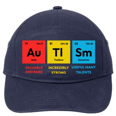 Autism Awareness Periodic Table Elet Asd Support Autistic Gift 7-Panel Snapback Hat