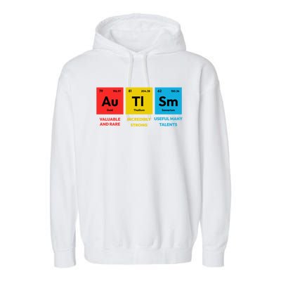 Autism Awareness Periodic Table Elet Asd Support Autistic Gift Garment-Dyed Fleece Hoodie