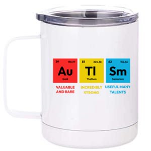 Autism Awareness Periodic Table Elet Asd Support Autistic Gift 12 oz Stainless Steel Tumbler Cup