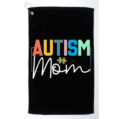 Autism Awareness Proud Autism Mom Funny Gift Platinum Collection Golf Towel