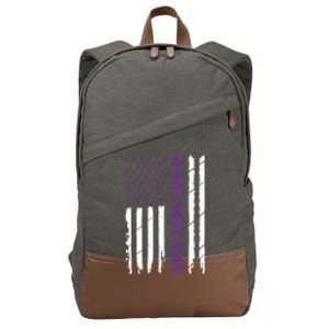 Alzheimer's Awareness Purple Ribbon Dementia Mom Dad Grandpa Cotton Canvas Backpack