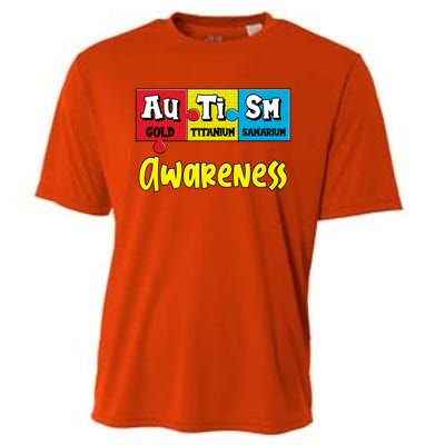 Autism Awareness Puzzle Chemical Elet Periodic Table Cool Gift Cooling Performance Crew T-Shirt