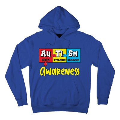 Autism Awareness Puzzle Chemical Elet Periodic Table Cool Gift Hoodie