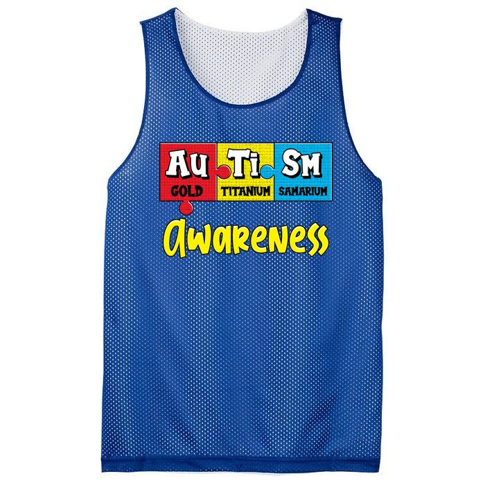 Autism Awareness Puzzle Chemical Elet Periodic Table Cool Gift Mesh Reversible Basketball Jersey Tank