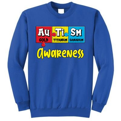 Autism Awareness Puzzle Chemical Elet Periodic Table Cool Gift Tall Sweatshirt