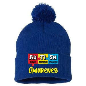 Autism Awareness Puzzle Chemical Elet Periodic Table Cool Gift Pom Pom 12in Knit Beanie