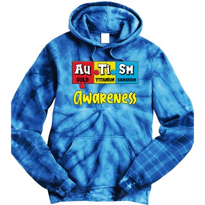 Autism Awareness Puzzle Chemical Elet Periodic Table Cool Gift Tie Dye Hoodie