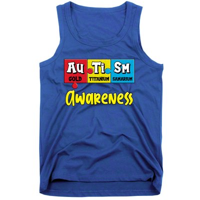 Autism Awareness Puzzle Chemical Elet Periodic Table Cool Gift Tank Top