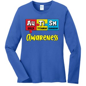 Autism Awareness Puzzle Chemical Elet Periodic Table Cool Gift Ladies Long Sleeve Shirt