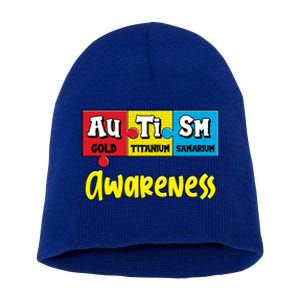 Autism Awareness Puzzle Chemical Elet Periodic Table Cool Gift Short Acrylic Beanie