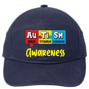 Autism Awareness Puzzle Chemical Elet Periodic Table Cool Gift 7-Panel Snapback Hat