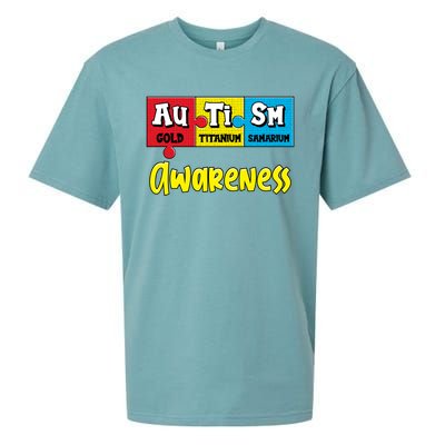 Autism Awareness Puzzle Chemical Elet Periodic Table Cool Gift Sueded Cloud Jersey T-Shirt