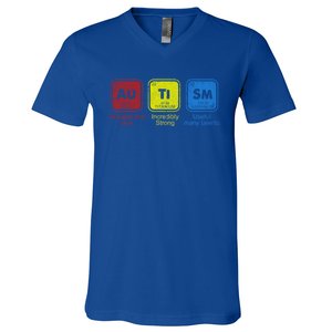 Autism Awareness Puzzle Chemical Elets Cool Gift V-Neck T-Shirt