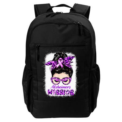 Alzheimers Awareness Purple Alzheimers Warrior Messy Bun Backpack