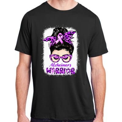 Alzheimers Awareness Purple Alzheimers Warrior Messy Bun Adult ChromaSoft Performance T-Shirt