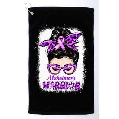 Alzheimers Awareness Purple Alzheimers Warrior Messy Bun Golf Towel