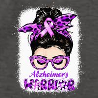 Alzheimers Awareness Purple Alzheimers Warrior Messy Bun Vector Backpack