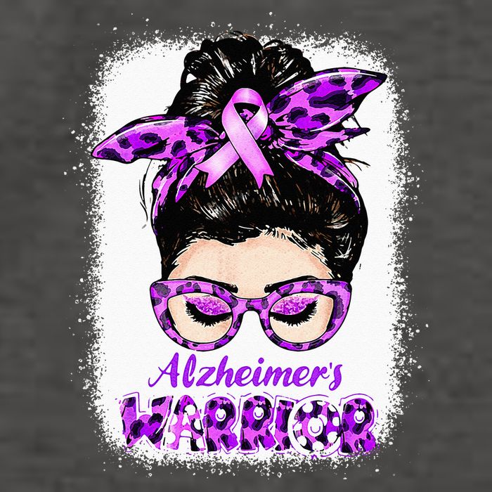 Alzheimers Awareness Purple Alzheimers Warrior Messy Bun Vector Backpack