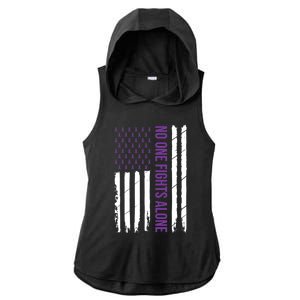 Alzheimers Awareness Purple Ribbon Dementia Mom Dad Grandpa Ladies PosiCharge Tri-Blend Wicking Draft Hoodie Tank