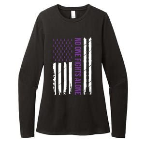 Alzheimers Awareness Purple Ribbon Dementia Mom Dad Grandpa Womens CVC Long Sleeve Shirt