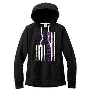 Alzheimers Awareness Purple Ribbon Dementia Mom Dad Grandpa Women's Fleece Hoodie