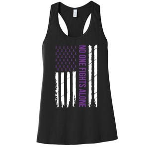 Alzheimers Awareness Purple Ribbon Dementia Mom Dad Grandpa Women's Racerback Tank