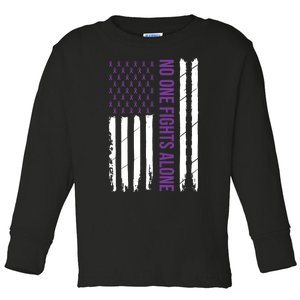 Alzheimers Awareness Purple Ribbon Dementia Mom Dad Grandpa Toddler Long Sleeve Shirt