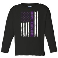 Alzheimers Awareness Purple Ribbon Dementia Mom Dad Grandpa Toddler Long Sleeve Shirt