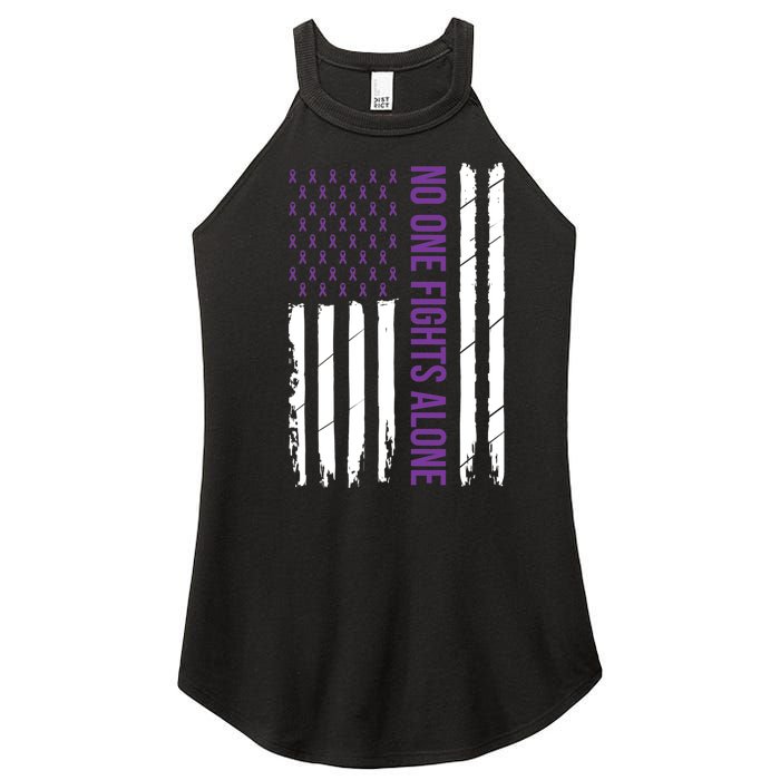 Alzheimers Awareness Purple Ribbon Dementia Mom Dad Grandpa Women's Perfect Tri Rocker Tank