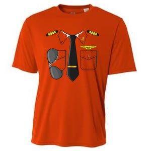 Airplane Airline Pilot Costume Dress Up HALLOWEEN Cooling Performance Crew T-Shirt