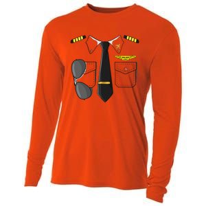 Airplane Airline Pilot Costume Dress Up HALLOWEEN Cooling Performance Long Sleeve Crew