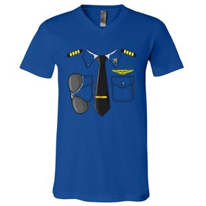 Airplane Airline Pilot Costume Dress Up HALLOWEEN V-Neck T-Shirt