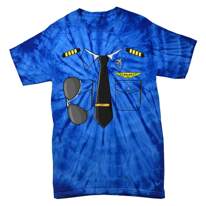 Airplane Airline Pilot Costume Dress Up HALLOWEEN Tie-Dye T-Shirt