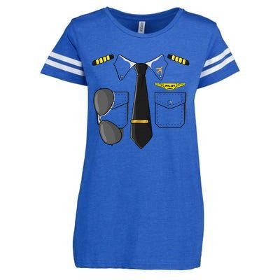 Airplane Airline Pilot Costume Dress Up HALLOWEEN Enza Ladies Jersey Football T-Shirt