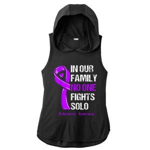 Alzheimers Awareness Purple Ribbon Alzheimers Warrior Ladies PosiCharge Tri-Blend Wicking Draft Hoodie Tank