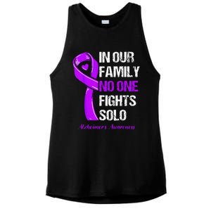 Alzheimers Awareness Purple Ribbon Alzheimers Warrior Ladies PosiCharge Tri-Blend Wicking Tank